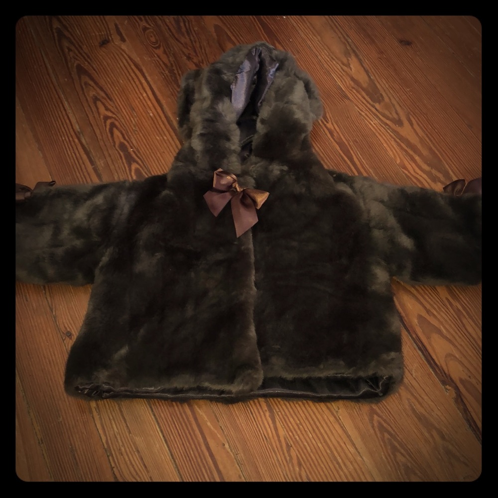 Faux fur jacket 6-12  Bearington Baby collection